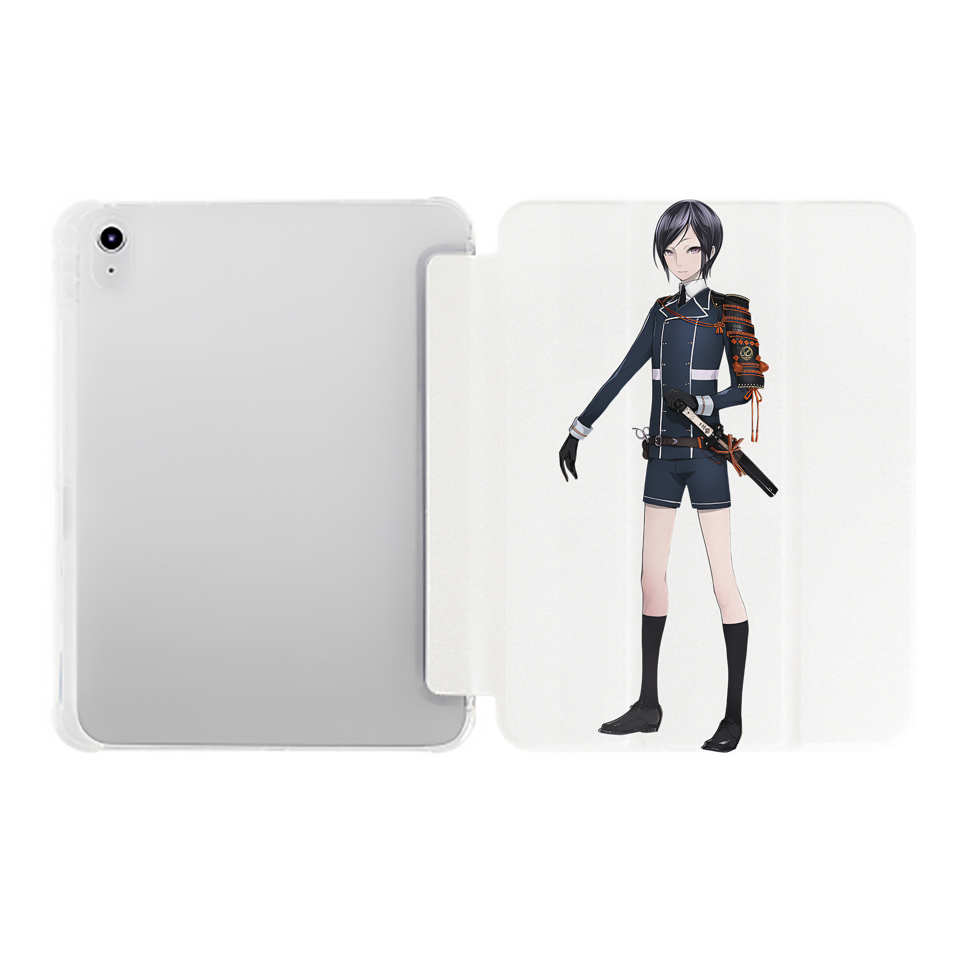 （画像用） 刀剣乱舞 Touken Ranbu IPad ケース ペン収納付き 三つ折りスタンド PUレザー×シリコン 対応機種9.5/10.5/10.9インチ